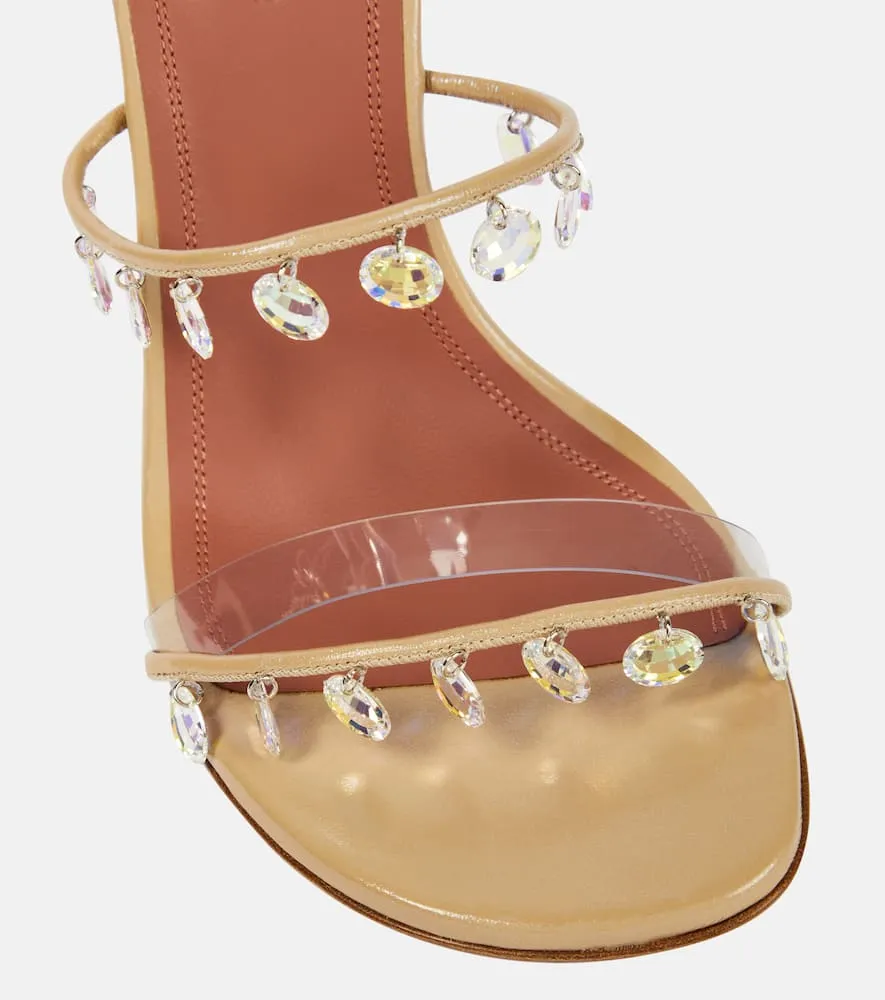 Amina Muaddi Tina 105 embellished leather sandals