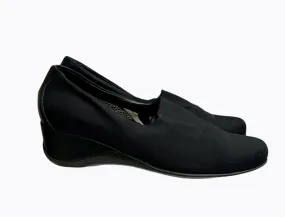 Aquatalia Nylon Wedge Heels Pumps Comfort Slip On Size 39 Black
