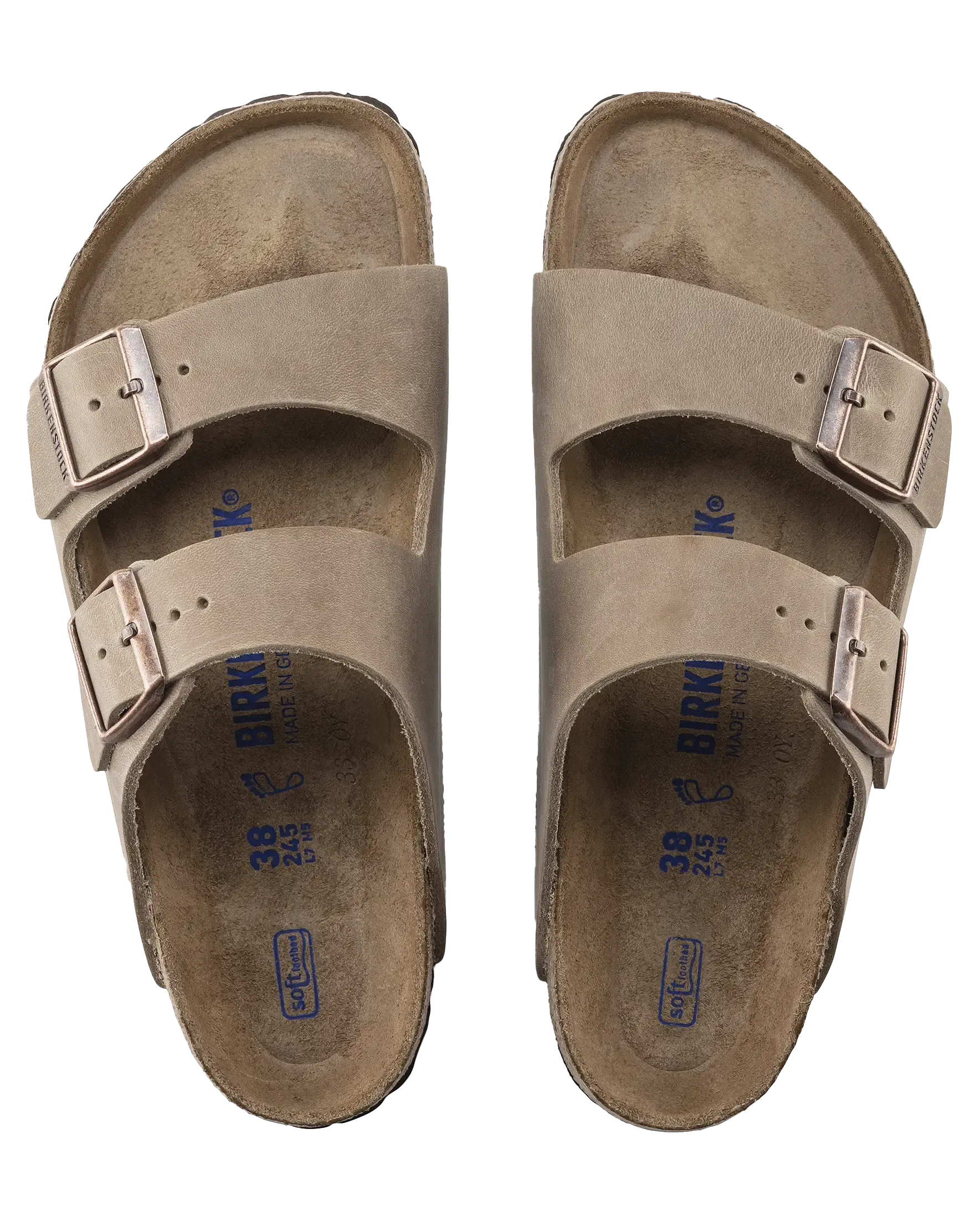Arizona Oiled Leather Sandals in Tobacco Brown