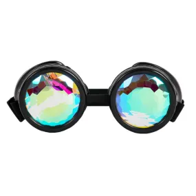 Black Kaleidoscope Round Goggles
