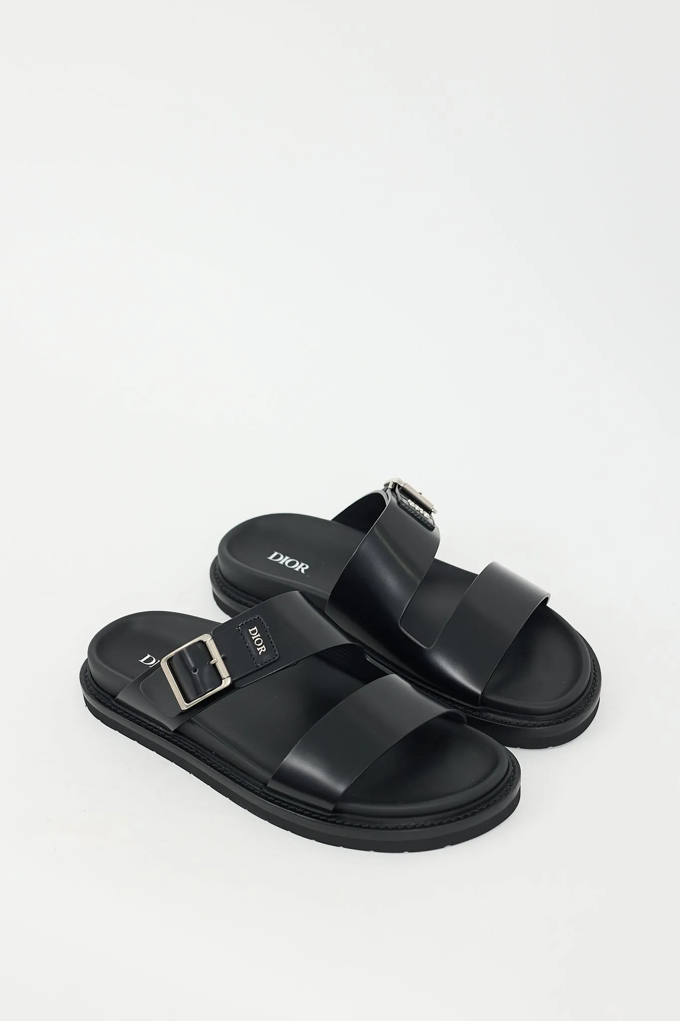 Black Leather Aqua Sandal