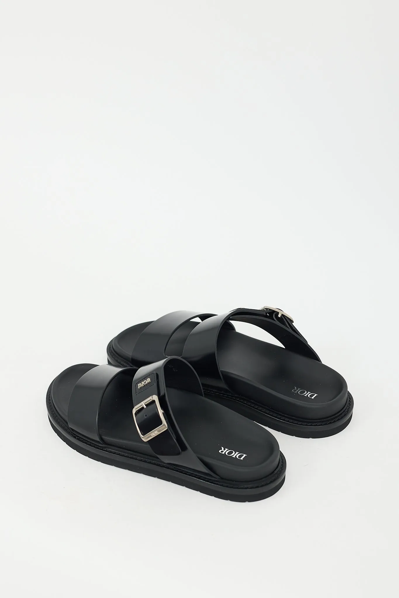 Black Leather Aqua Sandal