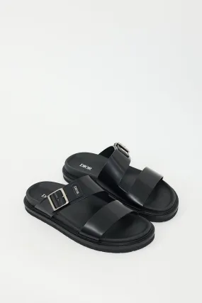 Black Leather Aqua Sandal