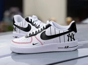 Black White Baseball New York Yankees Custom Air Force 1