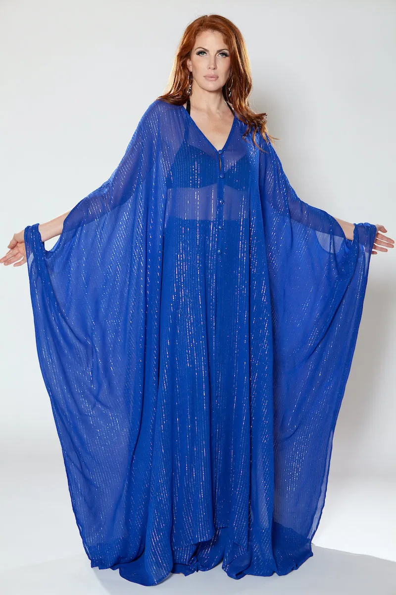 Blue Lurex Maeva Goddess kaftan