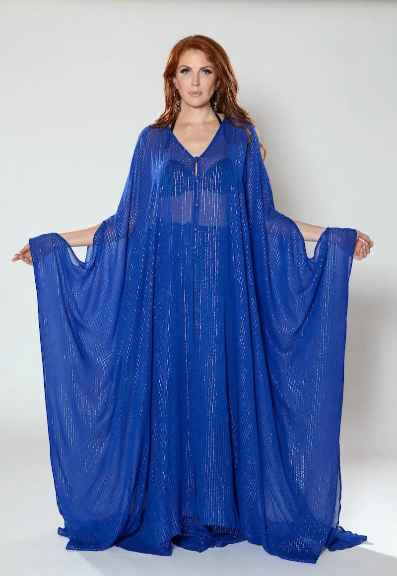 Blue Lurex Maeva Goddess kaftan