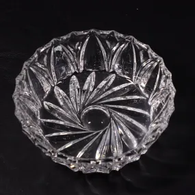 Crystal Glass Bowl 6" Pinwheel Center Flared Sides Scalloped Edge