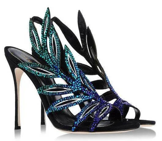 Floral Crystal Embellished Slingback Sandals
