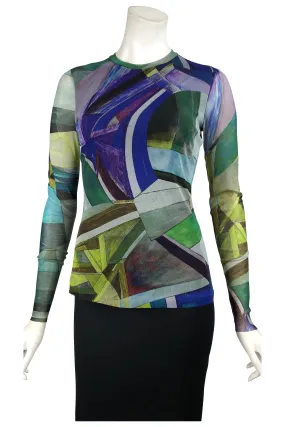 FRIEDA Long Sleeve Abstract Top