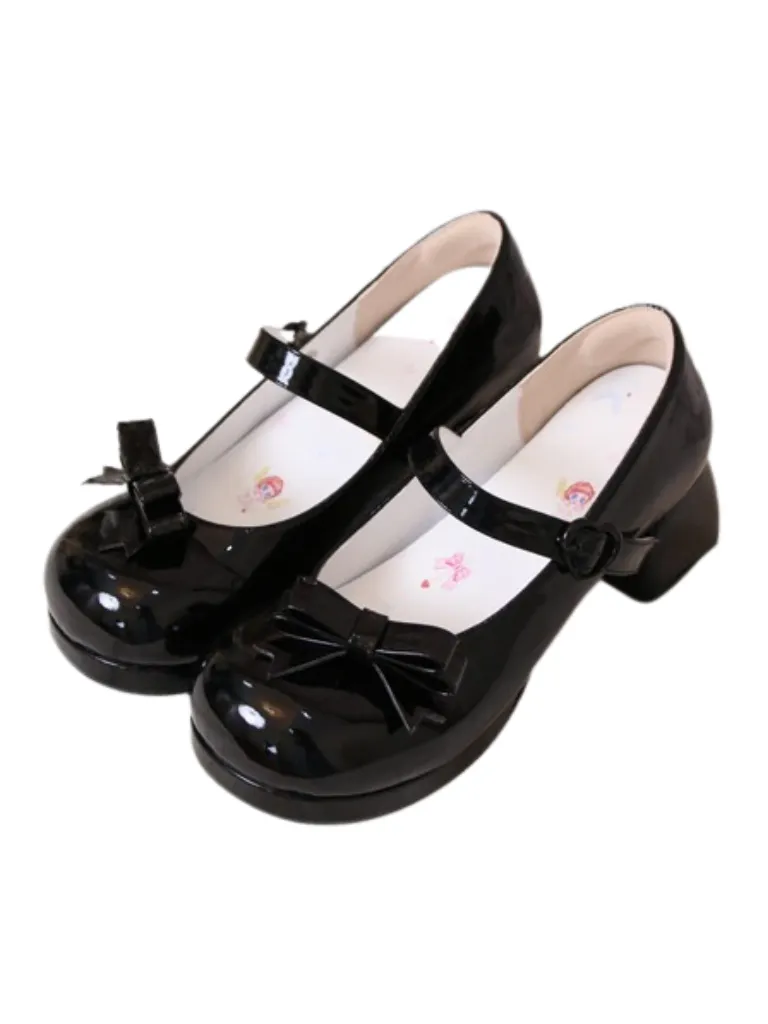 Jane Toe Ribbon Round Mary Heels Lolita