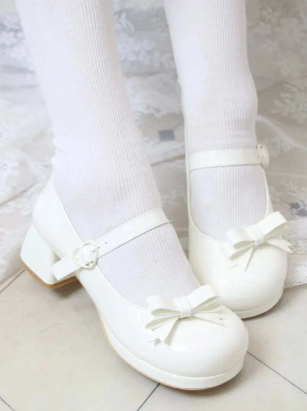 Jane Toe Ribbon Round Mary Heels Lolita