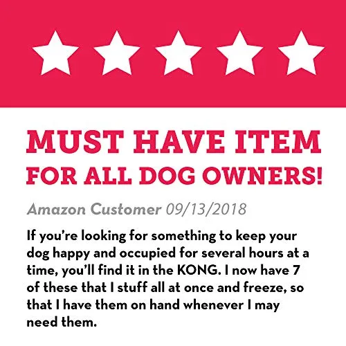 KONG Classic Natural Rubber Dog Toy - Chew, Chase & Fetch |  Large Dogs