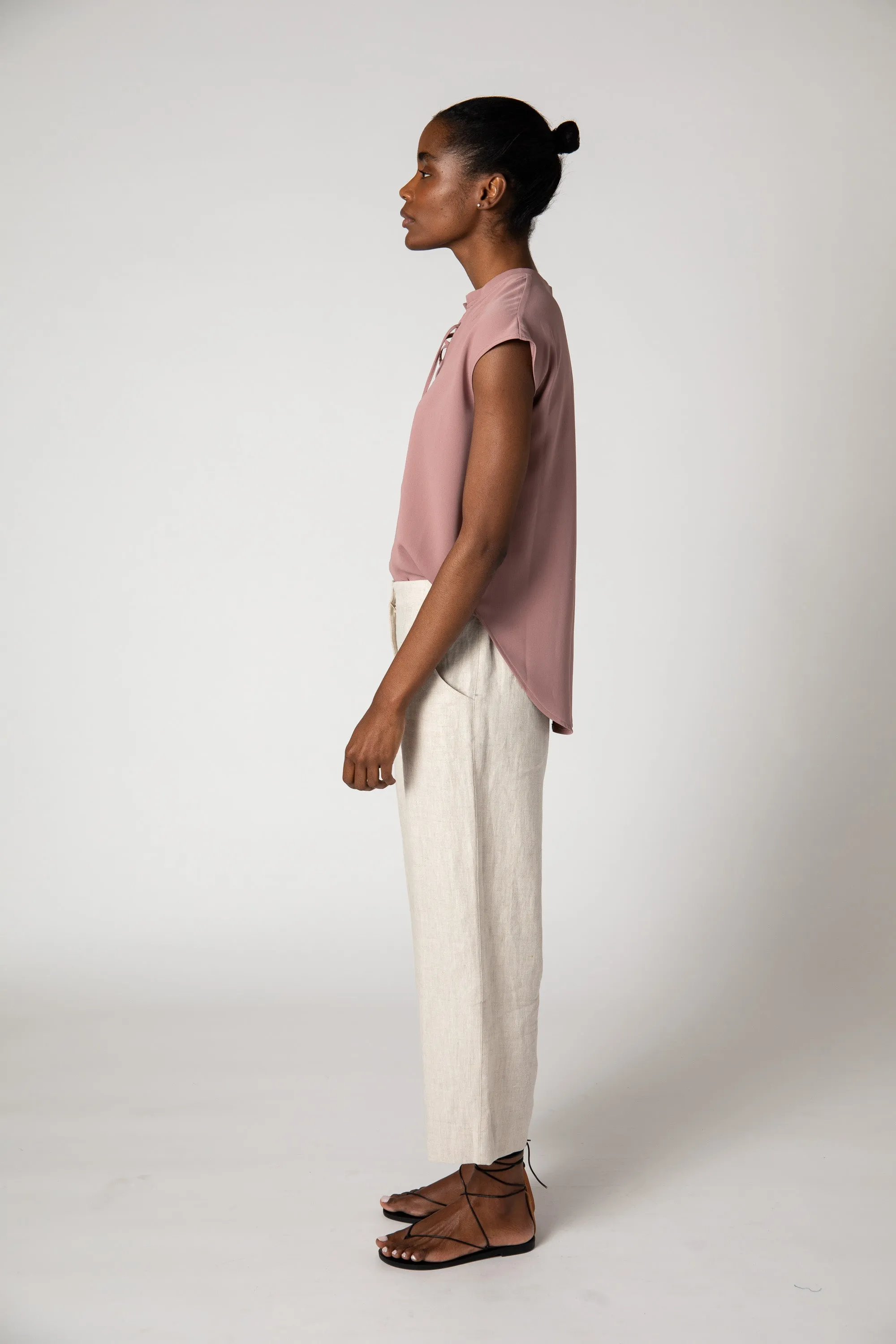 Laced Up Tuck In Blouse