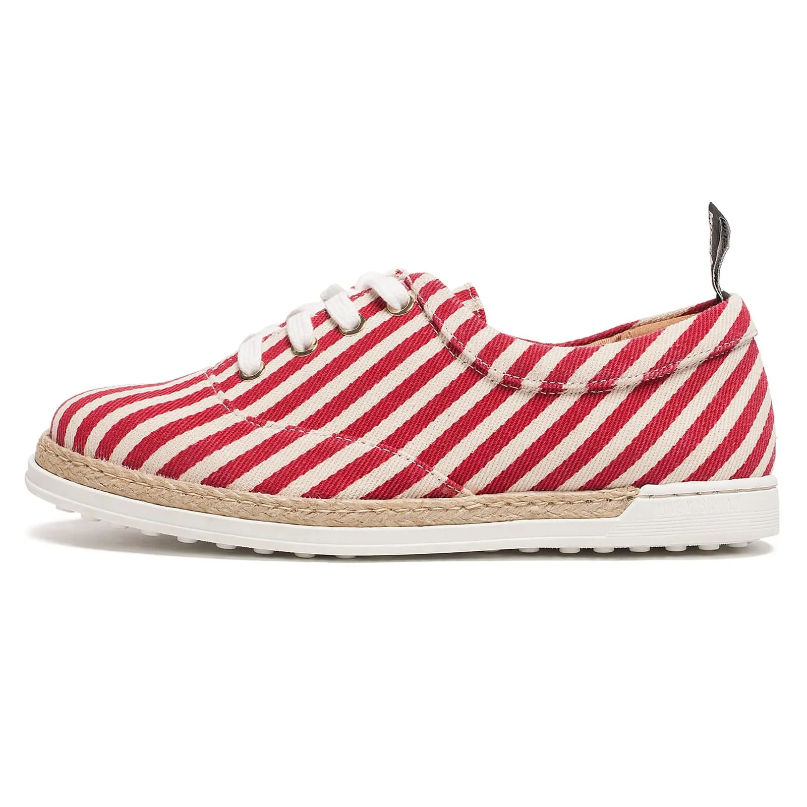 Love Moschino Red/White Striped Lace Up Espadrilles