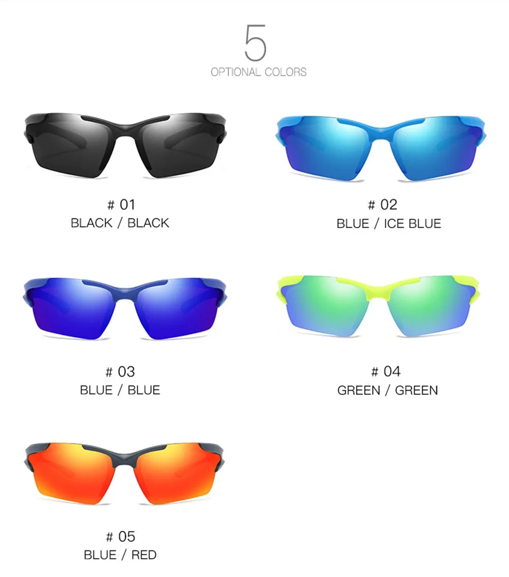 Men Mirror Red Sunglasses Black Frame Sports Goggles Women Cycling UV400 Unisex Bicycle Riding