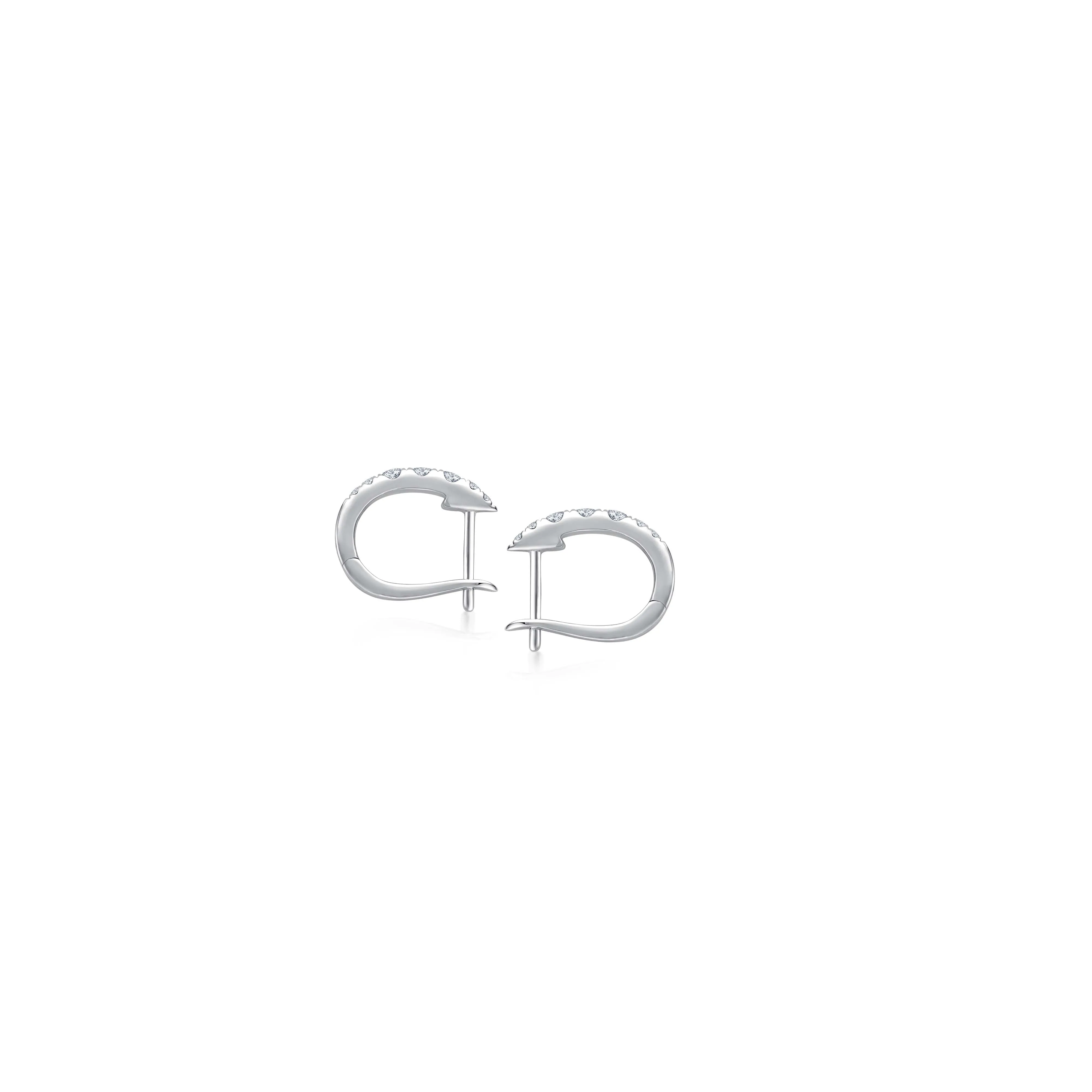Minimal Diamond Hoops - Weißgold