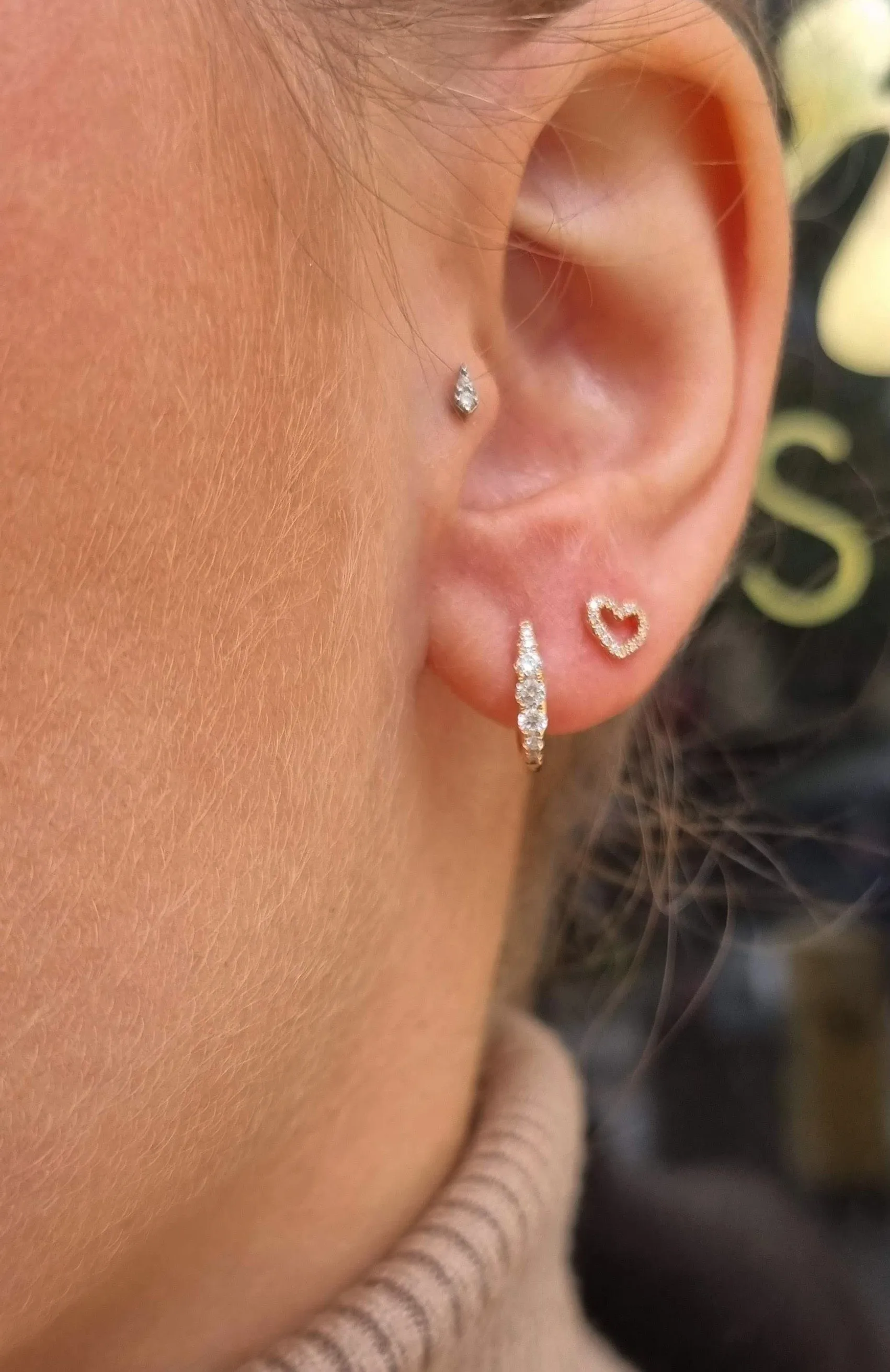 Minimal Diamond Hoops - Weißgold