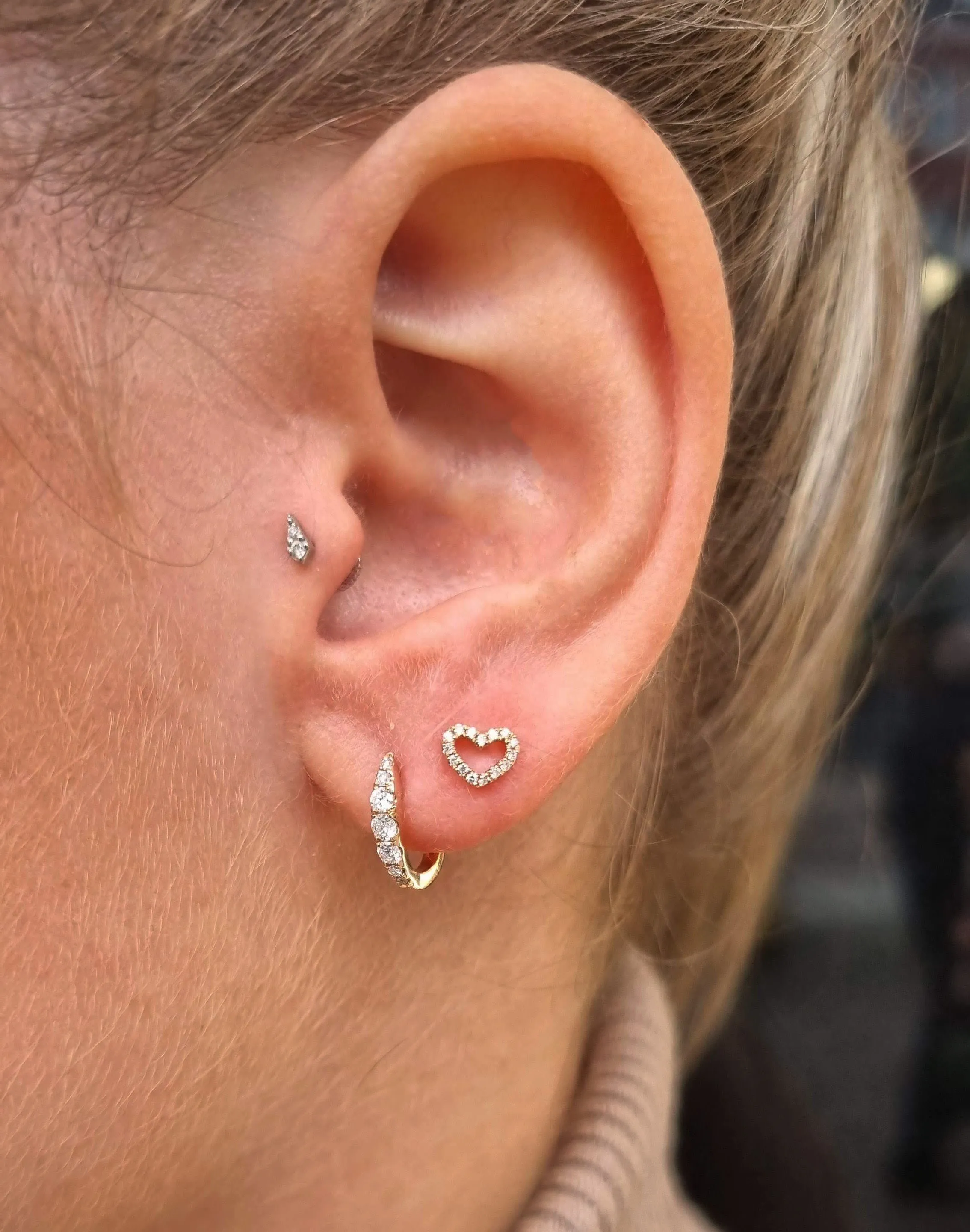 Minimal Diamond Hoops - Weißgold