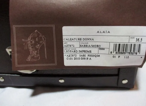NEW ALAIA PARIS LEOPARD IMPRIME High Heel Bootie Shoe 36.5 6 NWT Womens