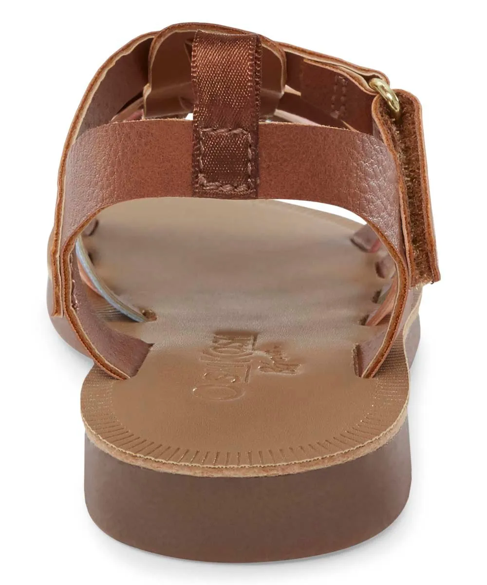 OshKosh B'gosh  Tan Multicolor Strap Amalie Sandal - Girls