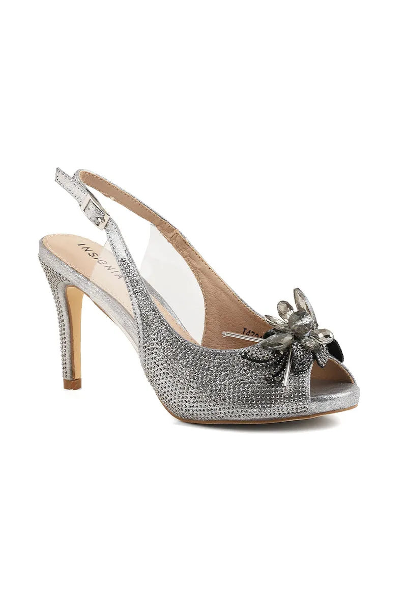 Party Wear Sling Back I47216-Grey
