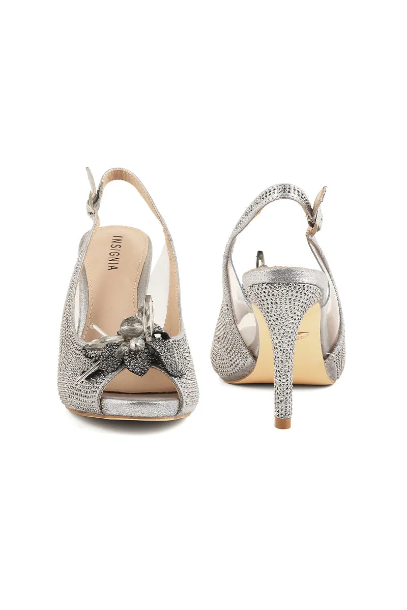 Party Wear Sling Back I47216-Grey