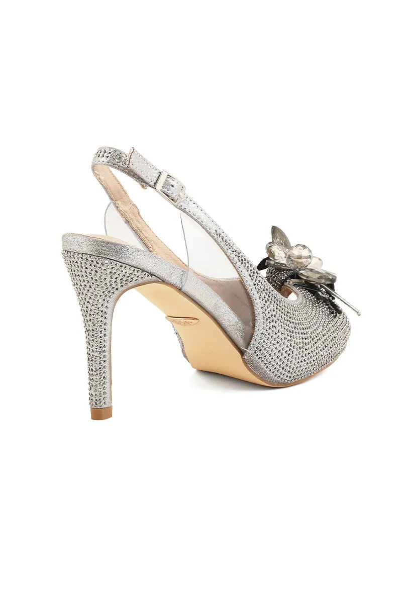 Party Wear Sling Back I47216-Grey