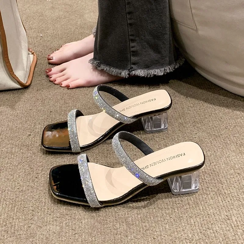 Rhinestone High Heels Sandals
