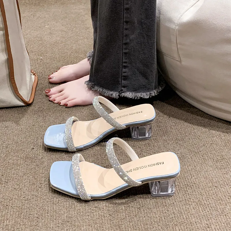 Rhinestone High Heels Sandals