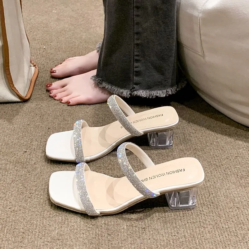 Rhinestone High Heels Sandals
