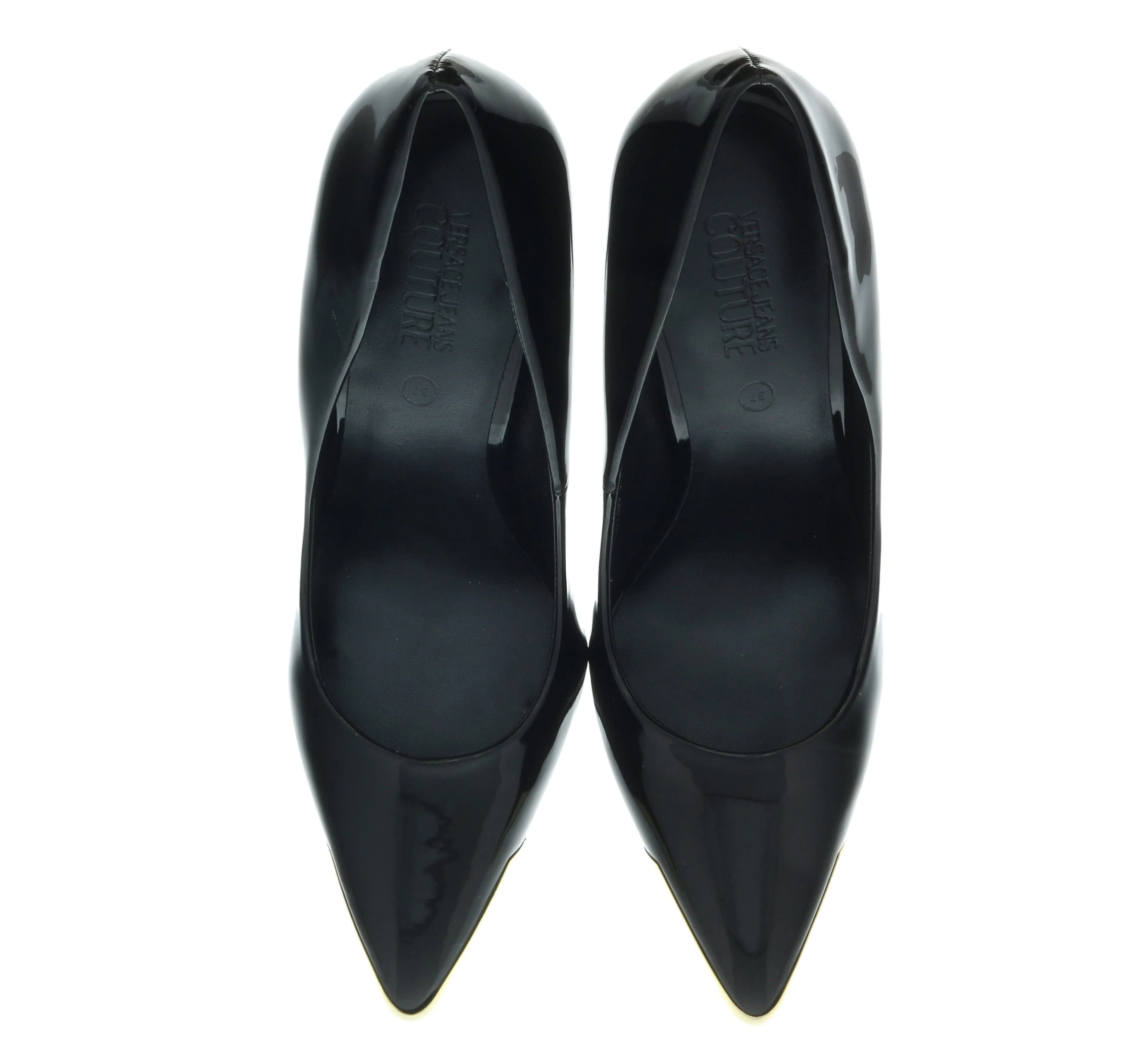 Versace Jeans Couture Black  Christy Patent Stiletto Pumps-