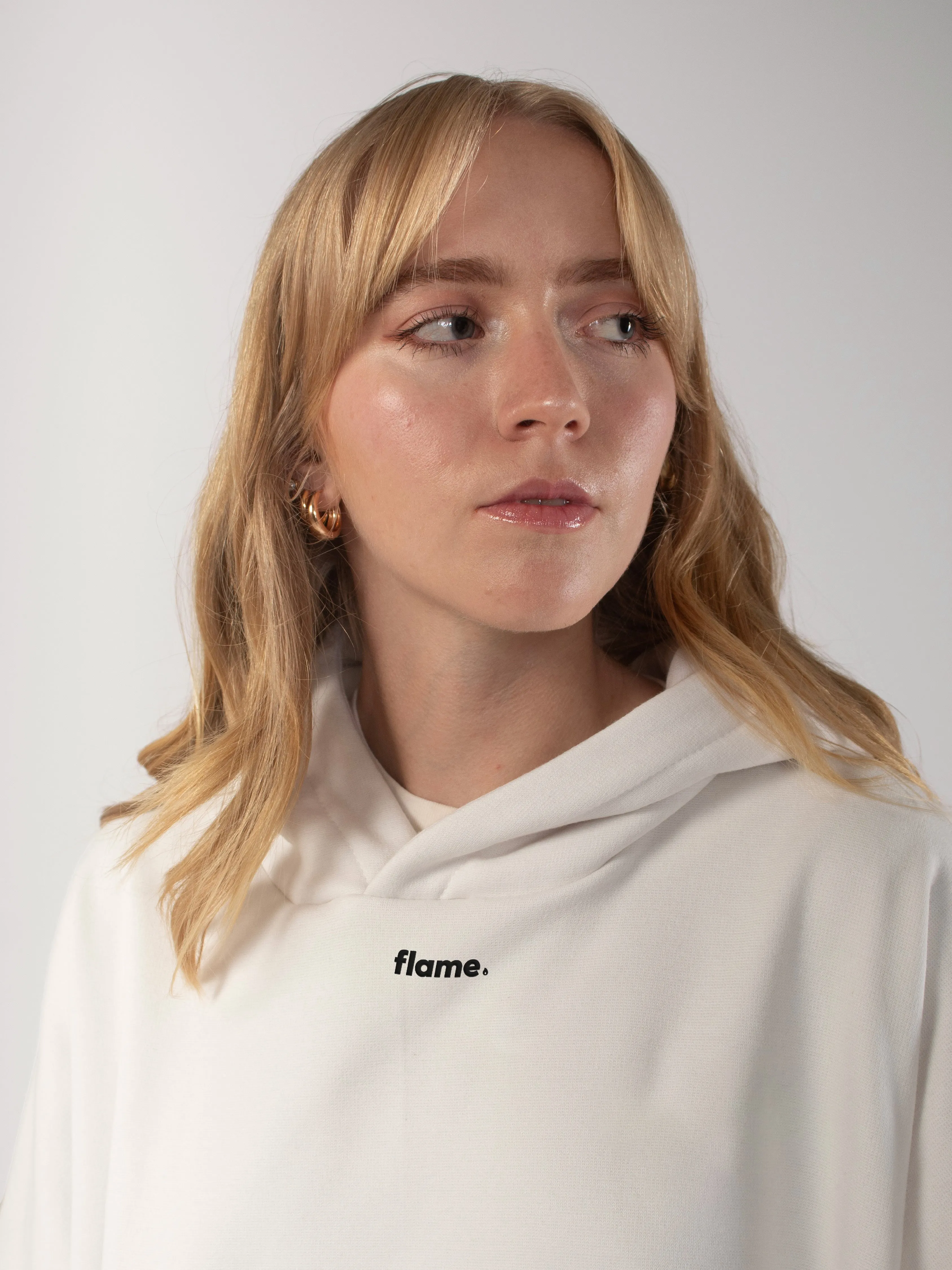 White Oversized Hoodie - Minimal
