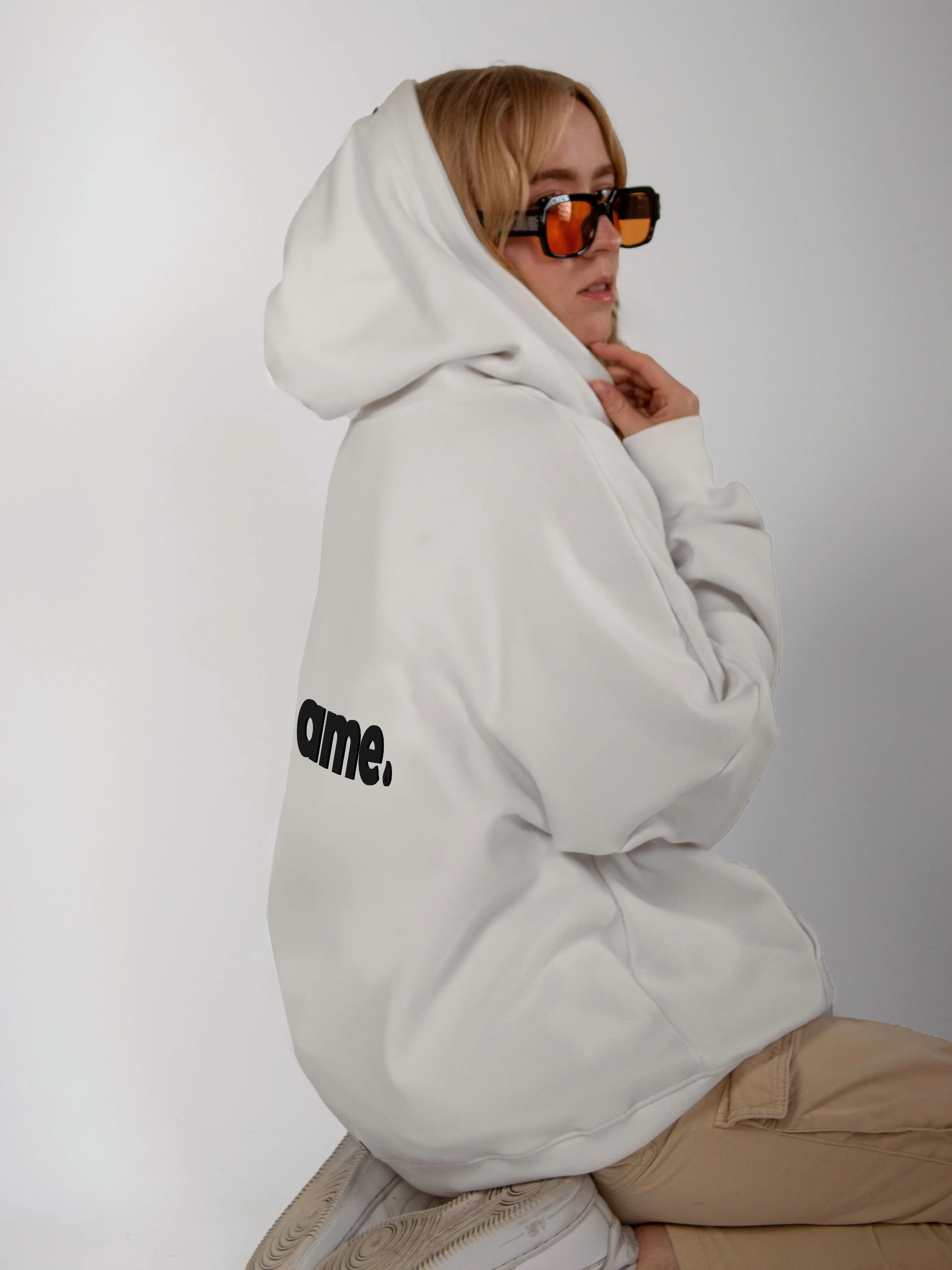 White Oversized Hoodie - Minimal