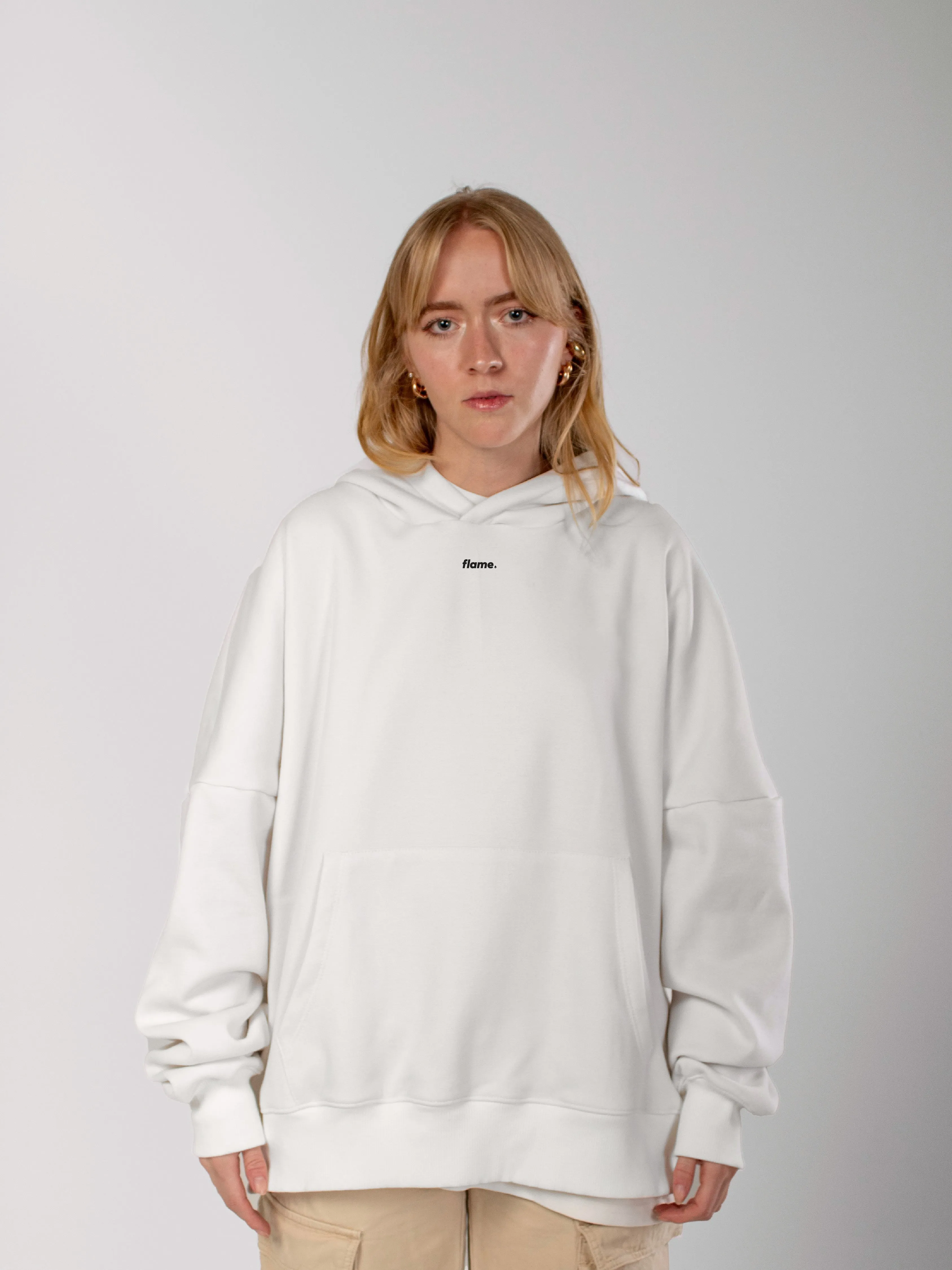 White Oversized Hoodie - Minimal