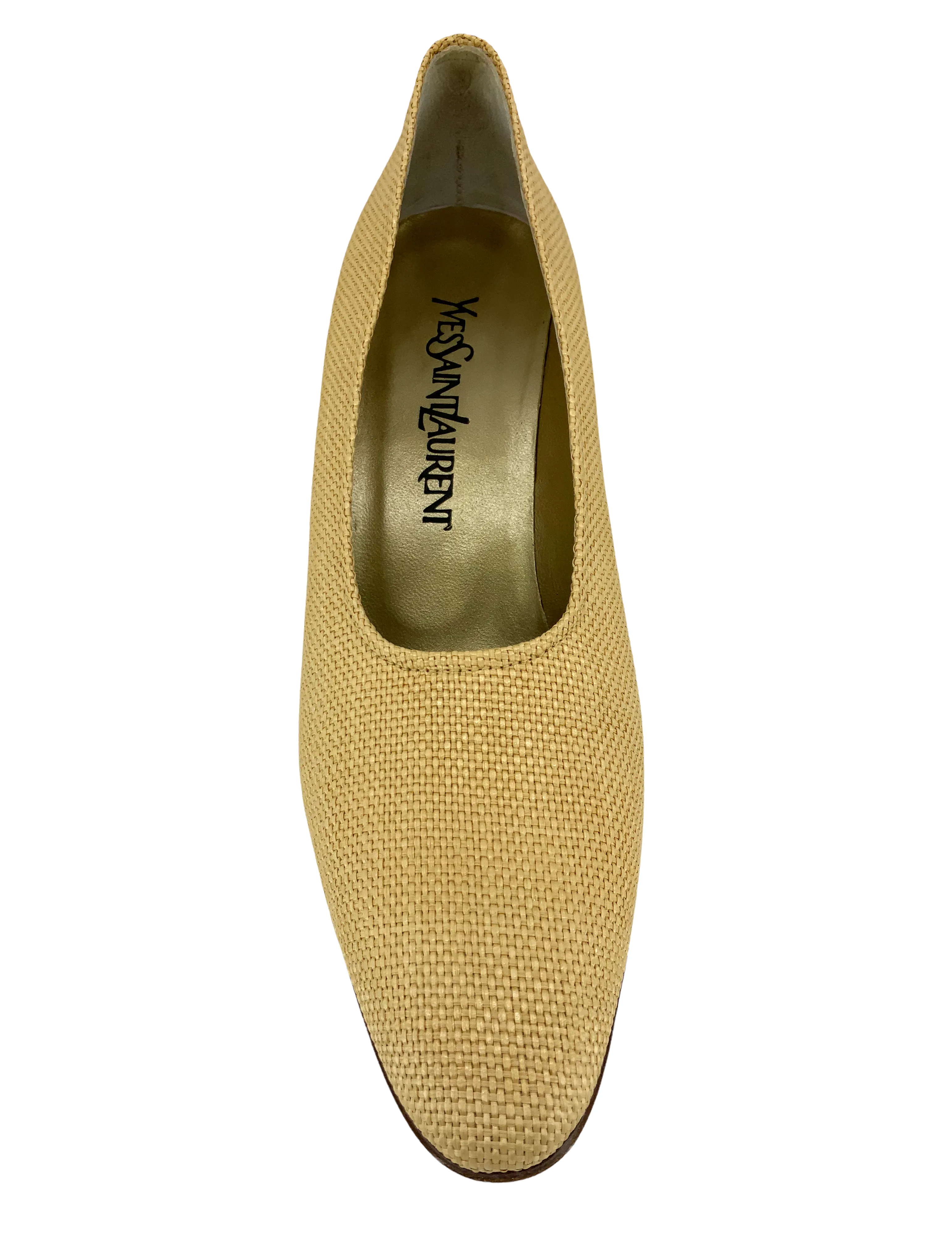 Yves Saint Laurent Vintage Straw Pumps Size 7.5